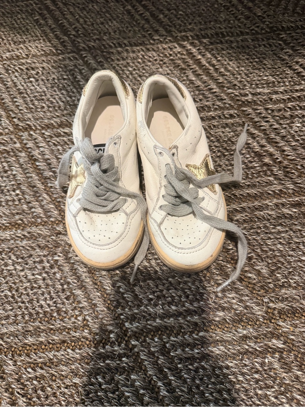 Golden Goose Kids White Sneakers with Gold Star